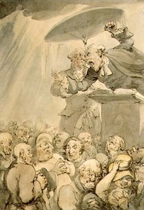 William Field (1768-1851) predigt von Thomas Rowlandson