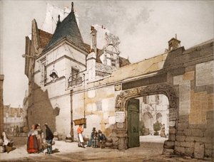Hotel Cluny, Außenansicht des Hofes von Thomas Shotter Boys