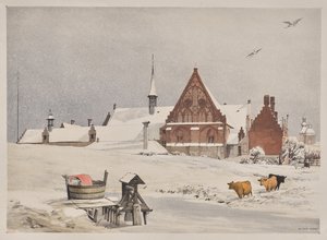 Malerische Architektur in Paris, Gent, Antwerpen, Rouen: Byloke, Gent, Belgien von Thomas Shotter Boys