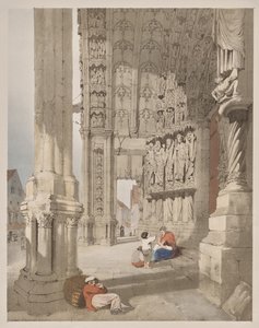 Malerische Architektur in Paris, Gent, Antwerpen, Rouen: Südportal der Kathedrale von Chartres, Chartres, Frankreich von Thomas Shotter Boys