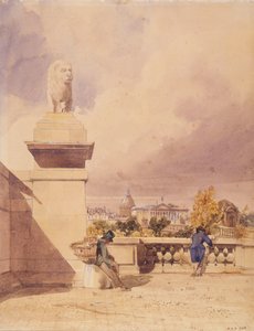 Die Concorde-Brücke von der Terrasse der Tuilerien aus gesehen von Thomas Shotter Boys