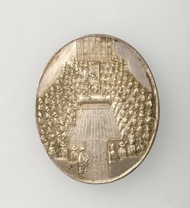 Dunbar-Medaille, das Parlamentshaus darstellend, 1650 (Rückseite)