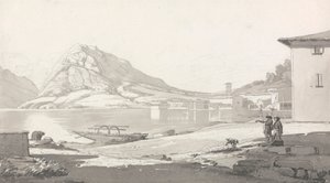 Stadt und See von Lugano von Thomas Smith of Derby