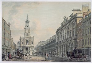 Der Strand mit Somerset House und St. Mary le Strand, 1781 (Aquatinta) von Thomas Snr. Malton