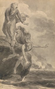 Eine von sechs Illustrationen zu Fénelons "Die Abenteuer des Telemach, Sohn des Odysseus" von Thomas Stothard
