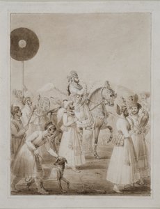 Porträt von Maharana Bhim Singh von Udaipur zu Pferd von Thomas Stothard