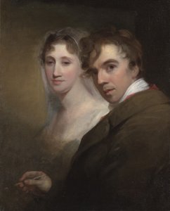 Selbstporträt des Künstlers, der seine Frau malt, ca. 1810
