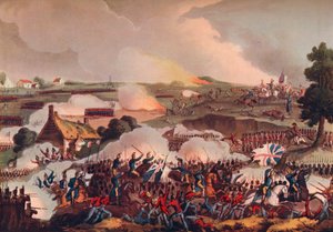 Das Zentrum der britischen Armee in Aktion bei der Schlacht von Waterloo, 19. Jahrhundert von Thomas Sutherland