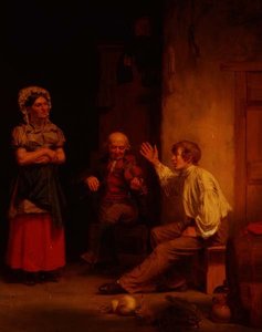 Fröhliche Dorfbewohner