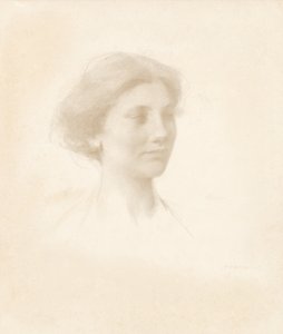 Kopf eines Mädchens von Thomas Wilmer Dewing