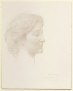 Kopf eines Mädchens von Thomas Wilmer Dewing