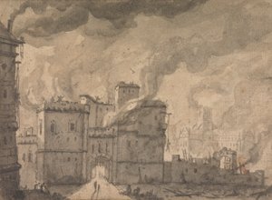 Newgate-Gefängnis, das Feuer von London von Thomas Wyck