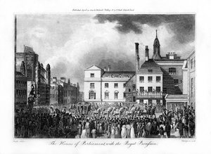 Das Parlamentshaus mit der königlichen Prozession, London, 1804