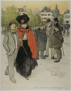 Herr beobachtet ein Paar beim Promenieren