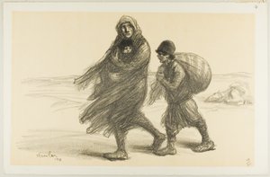 Serbischer Exodus, Platte einundzwanzig aus Actualités von Théophile Alexandre Pierre Steinlen