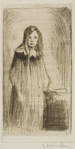 Junges Mädchen stehend von Théophile Alexandre Pierre Steinlen