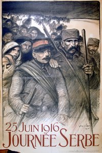 25. Juni 1916 - Serbien-Tag, französisches Plakat aus dem Ersten Weltkrieg, 1916