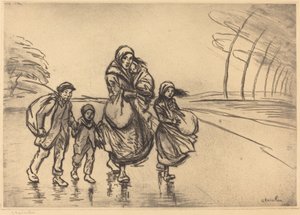 Im Regen: Mutter und Kinder von Théophile Alexandre Steinlen