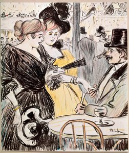 Das Café-Konzert (Zeichnung, Ende des 19. Jahrhunderts) von Théophile Alexandre Steinlen
