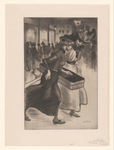 Zwei spazierende Frauen auf der Straße von Théophile Alexandre Steinlen