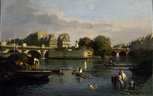 Le Pont-Neuf und die Spitze der Île de la Cité von Théophile Meunier