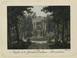Das Denkmal für Großherzogin Alexandra Pawlowna in Pawlowsk, 1810er von Thurner