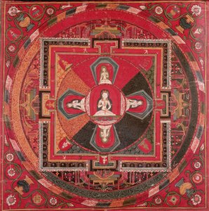 Thangka eines Vajrasattva-Mandalas