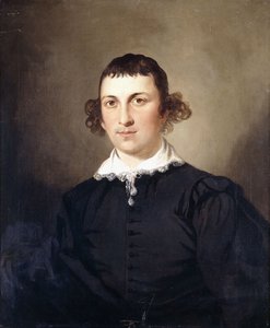 Porträt eines Gentlemans, wahrscheinlich Mr. Lyte, in schwarzem Van-Dyke-Kostüm, 1769 von Tilly Kettle