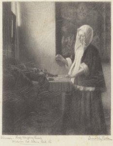 Frau, die Perlen wiegt von Timothy Cole after Johannes Vermeer