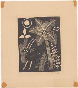 Hirsch mit Palme von Tinus van Doorn (signed by artist)