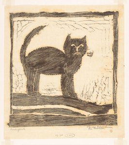 Katze mit erhobenem Schwanz