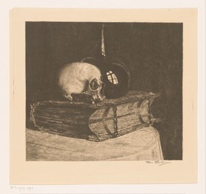 Stillleben mit Schädel und Bibel