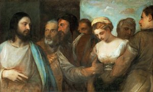 Christus und die Ehebrecherin von Tiziano Vecelli