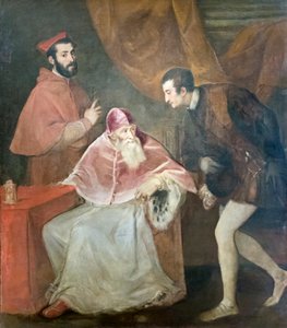 Porträt von Papst Paul III. mit Neffen