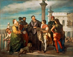 Das Treffen zwischen Tizian und dem jungen Veronese auf der Ponte della Paglia