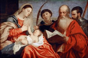 Die Jungfrau und das Kind mit den Heiligen Stephanus, Hieronymus und Mauritius