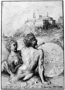 Landschaft mit Satyrn, um 1512, 1937 von Tiziano Vecelli