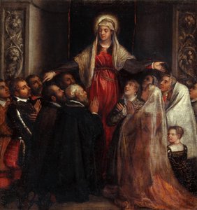 Madonna della Misericordia Madonna der Barmherzigkeit, 1573 von Tiziano Vecelli