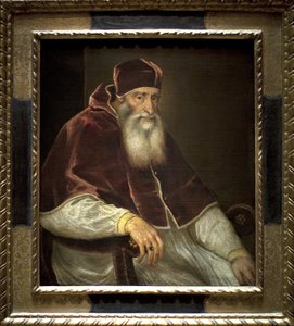 Papst Paul III. (Alessandro Farnese). von Tiziano Vecelli