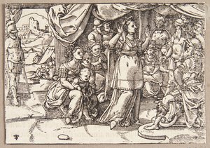 Veturia und Volumnia bitten Coriolanus, Rom zu verschonen