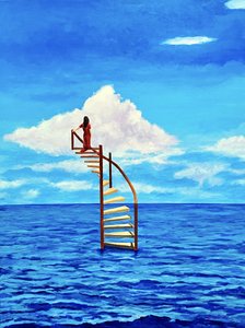 Treppe zu Wolke von Tom Blood