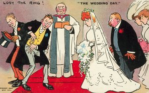Bräutigam und sein Trauzeuge können am Hochzeitstag den Ring nicht finden