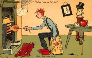 Gesucht: eine Frau (Chromolitho) von Tom Browne
