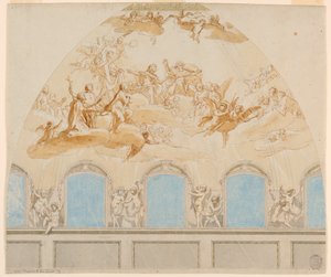 Entwurf für ein Fresko in der Kuppel der Kathedrale in Citta di Castello von Tommaso Maria Conca