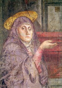 Die Heilige Dreifaltigkeit, Detail des Kopfes der Jungfrau Maria, 1427-28 (Detail)