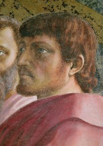 Zinsgroschen Kopf eines Apostels - Detail, ca. 1427 Fresko von Tommaso Masaccio