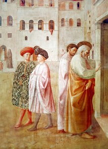 Detail von St. Peter, aus der Auferweckung der Tabitha, ca. 1427 von Tommaso Masolino da Panicale