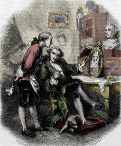 Illustration von „Reise um mein Zimmer“ (1794) von Xavier de Maistre. Illustration von Tony Johannot