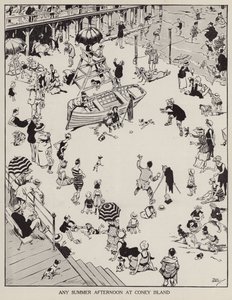 Ein Sommernachmittag auf Coney Island (Lithografie)