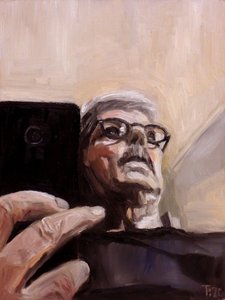 Gemaltes Selfie-Porträt von Tore Bahnson